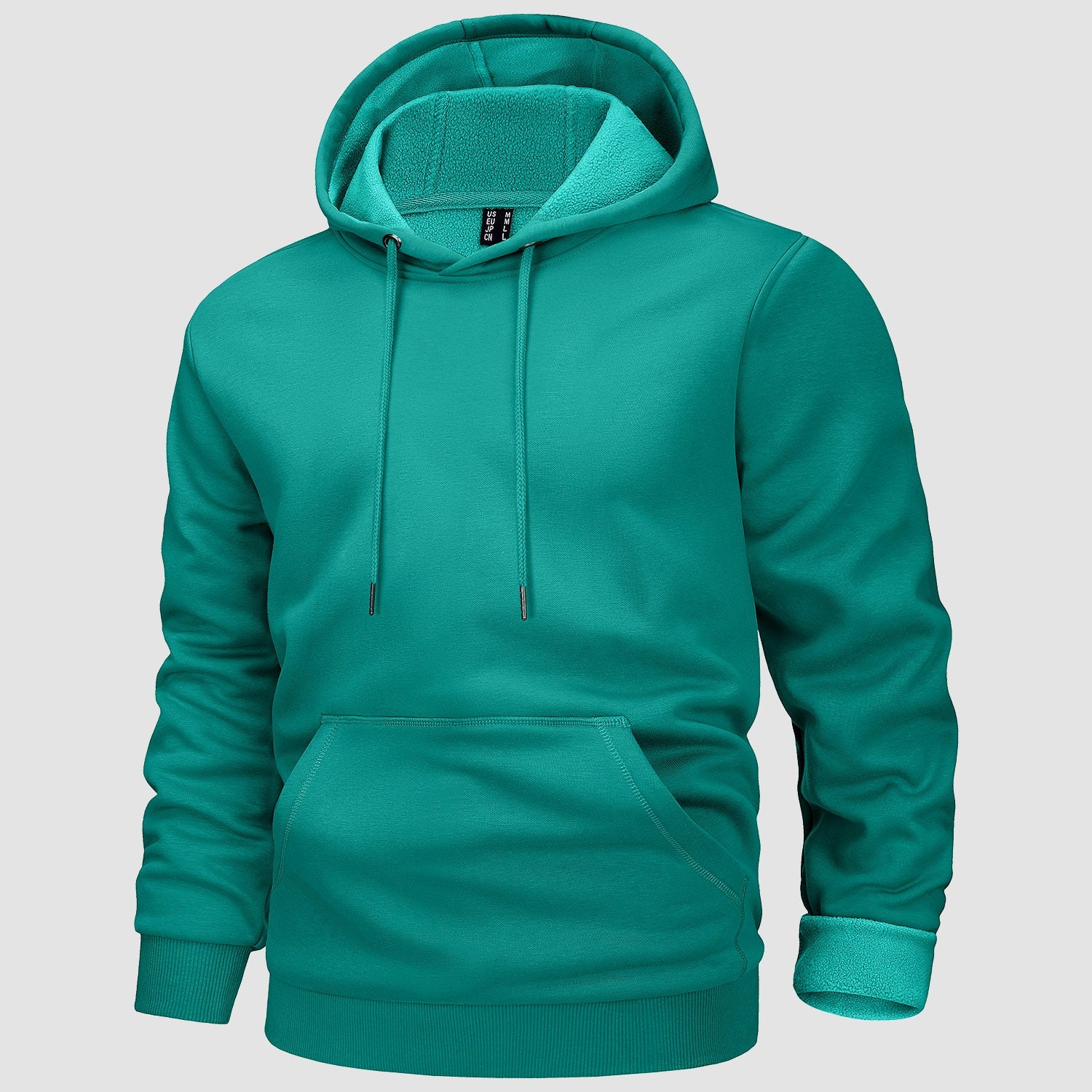 Men's fleece-lined workout hoodie with kangaroo pocket, athletic fit, warm and breathable everyday layer