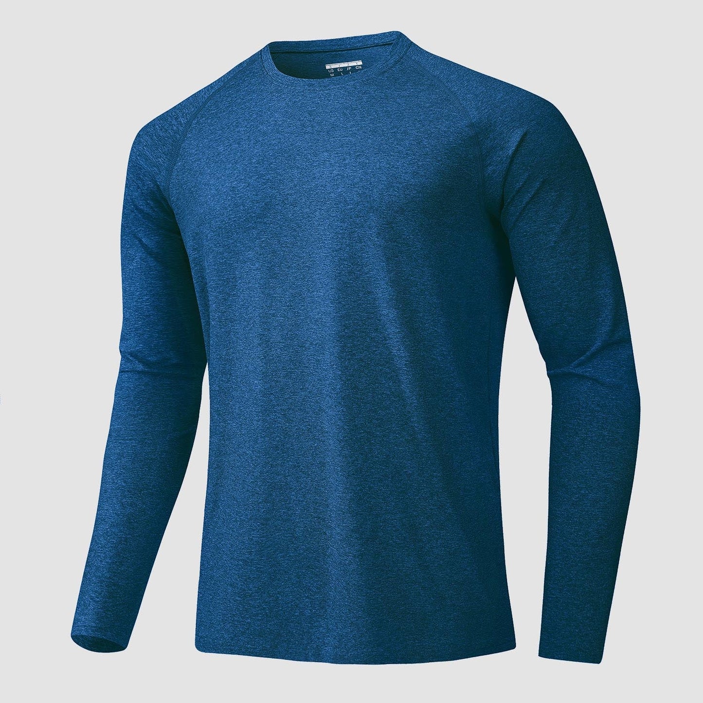 Men's UPF 50+ long sleeve performance shirt, quick-dry moisture-wicking athletic fit for outdoor sports