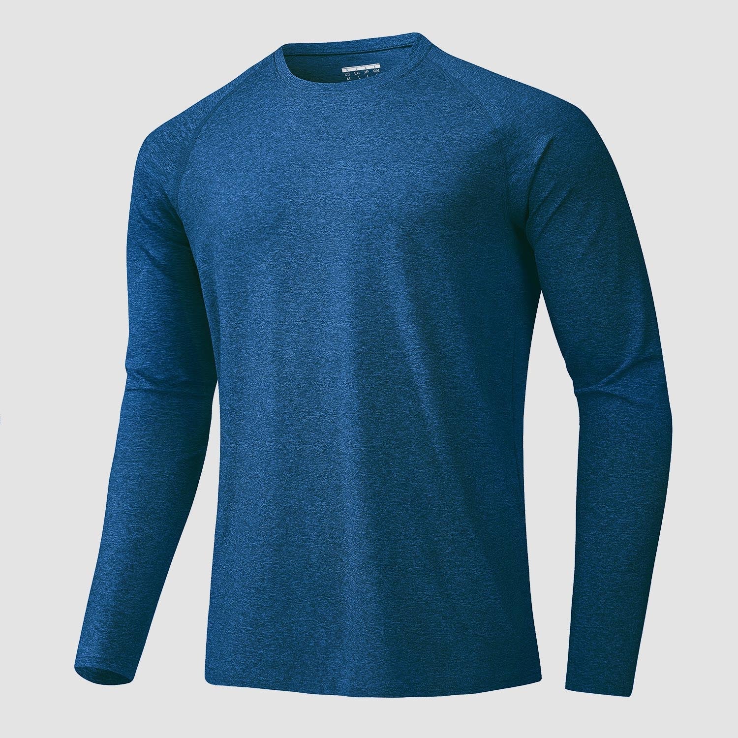 Men's UPF 50+ long sleeve performance shirt, quick-dry moisture-wicking athletic fit for outdoor sports