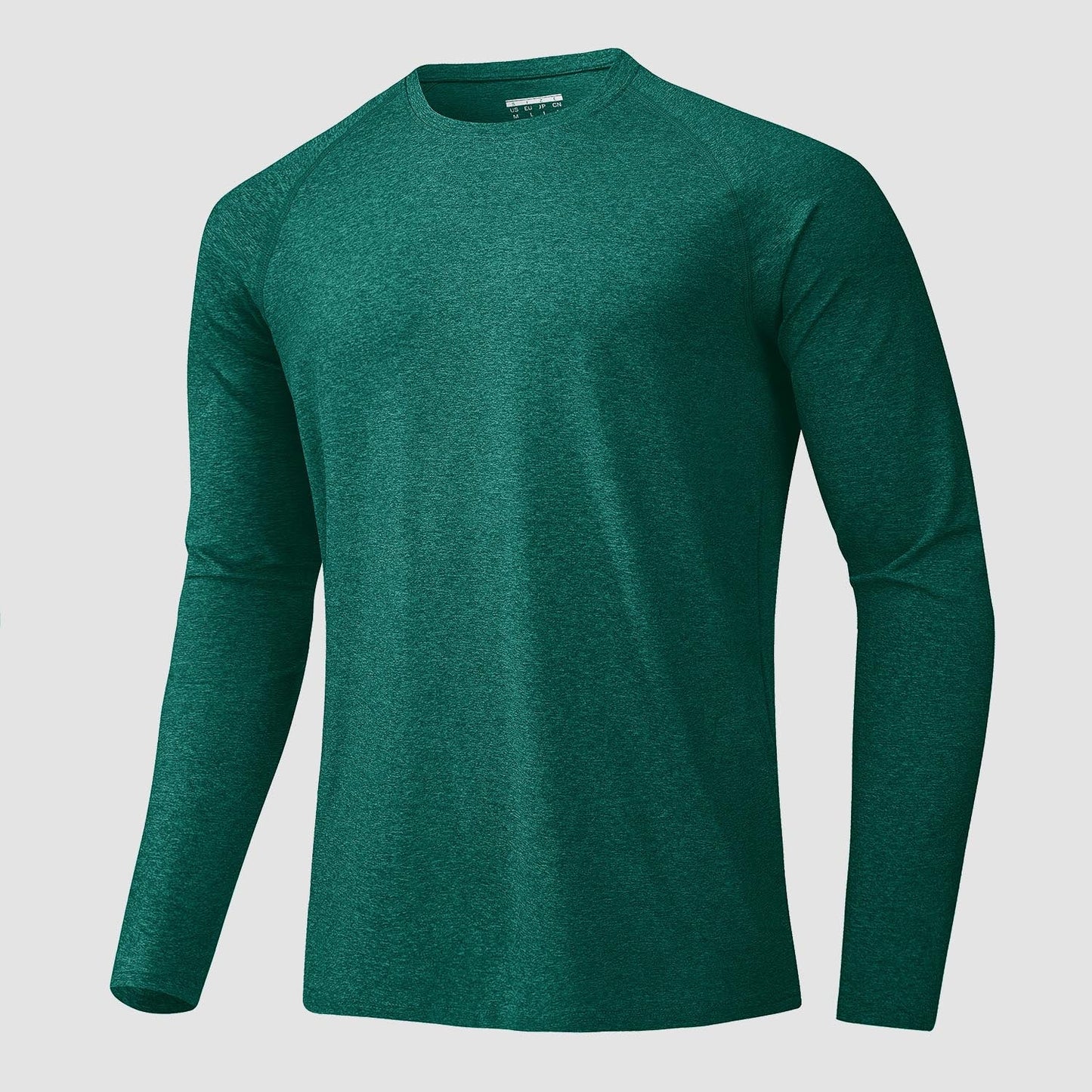 Men's UPF 50+ long sleeve performance shirt, quick-dry moisture-wicking athletic fit for outdoor sports