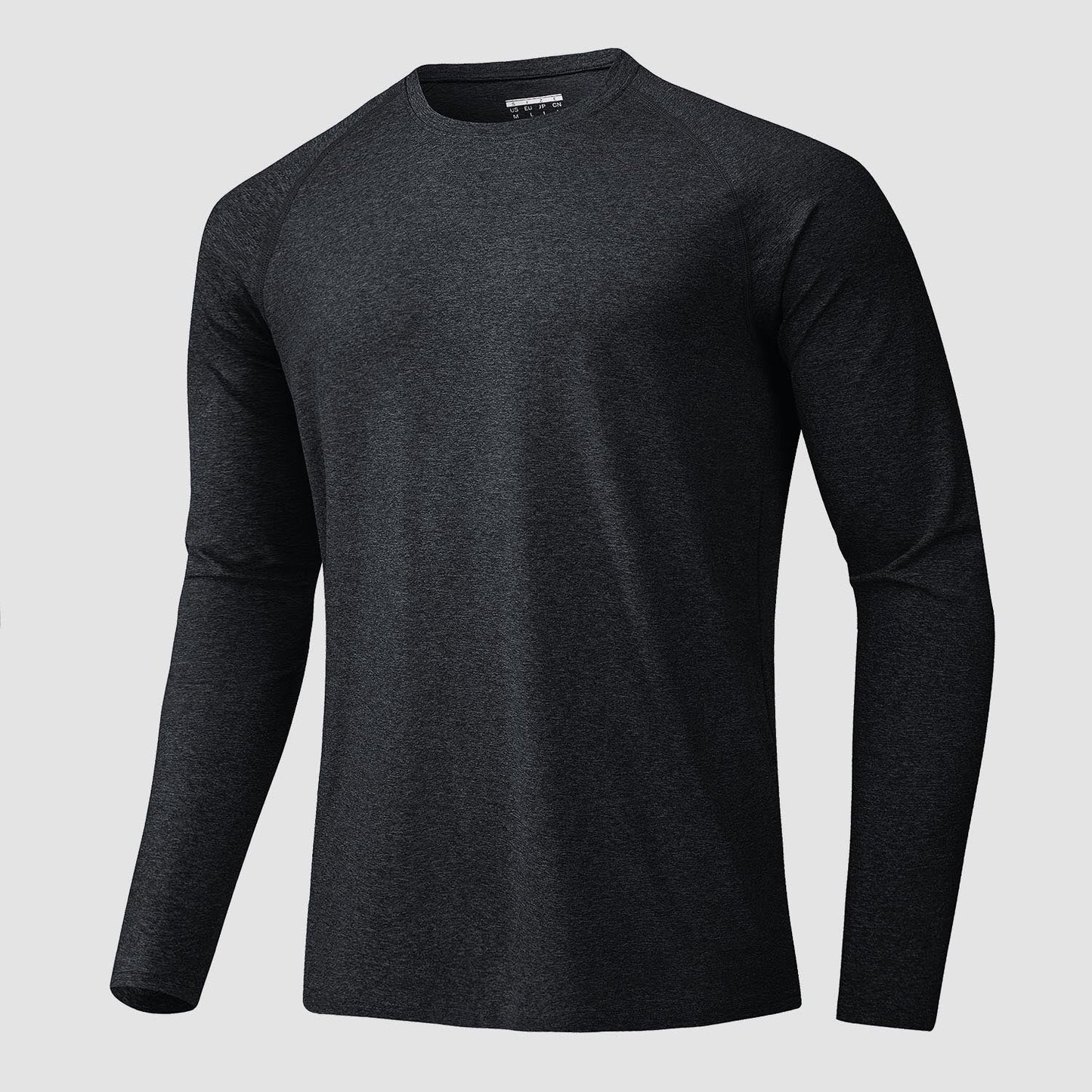 Men's UPF 50+ long sleeve athletic shirt, quick-dry moisture-wicking performance tee for outdoor sports