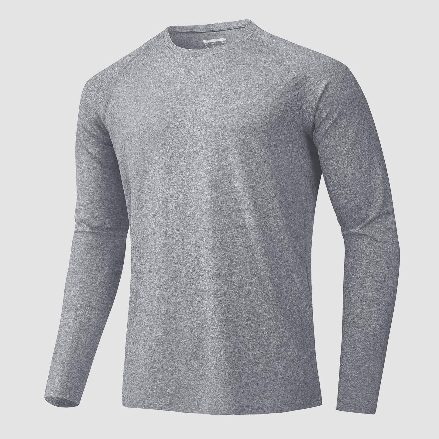 Men's UPF 50+ long sleeve performance shirt, quick-dry moisture-wicking athletic fit for runners