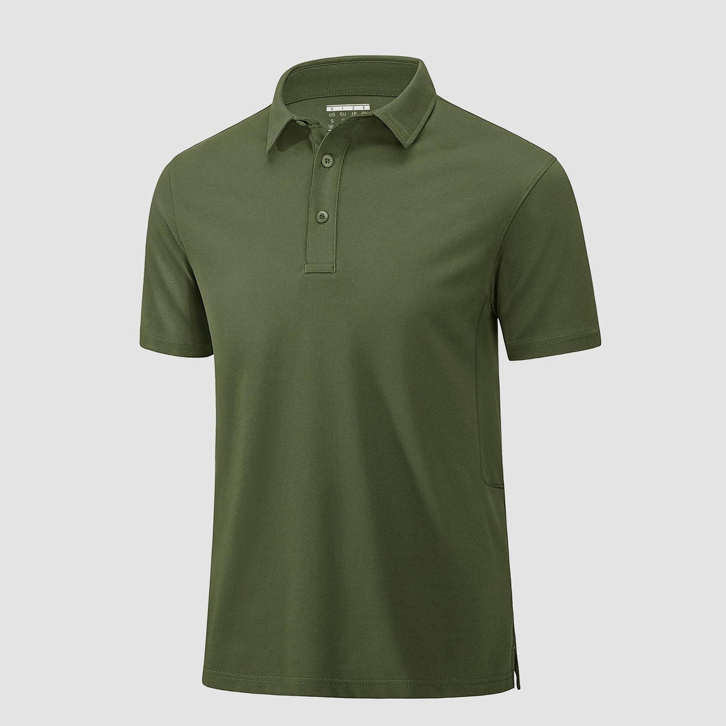 Men's golf polo shirt cotton pique short sleeve moisture-wicking stretch fabric casual active style