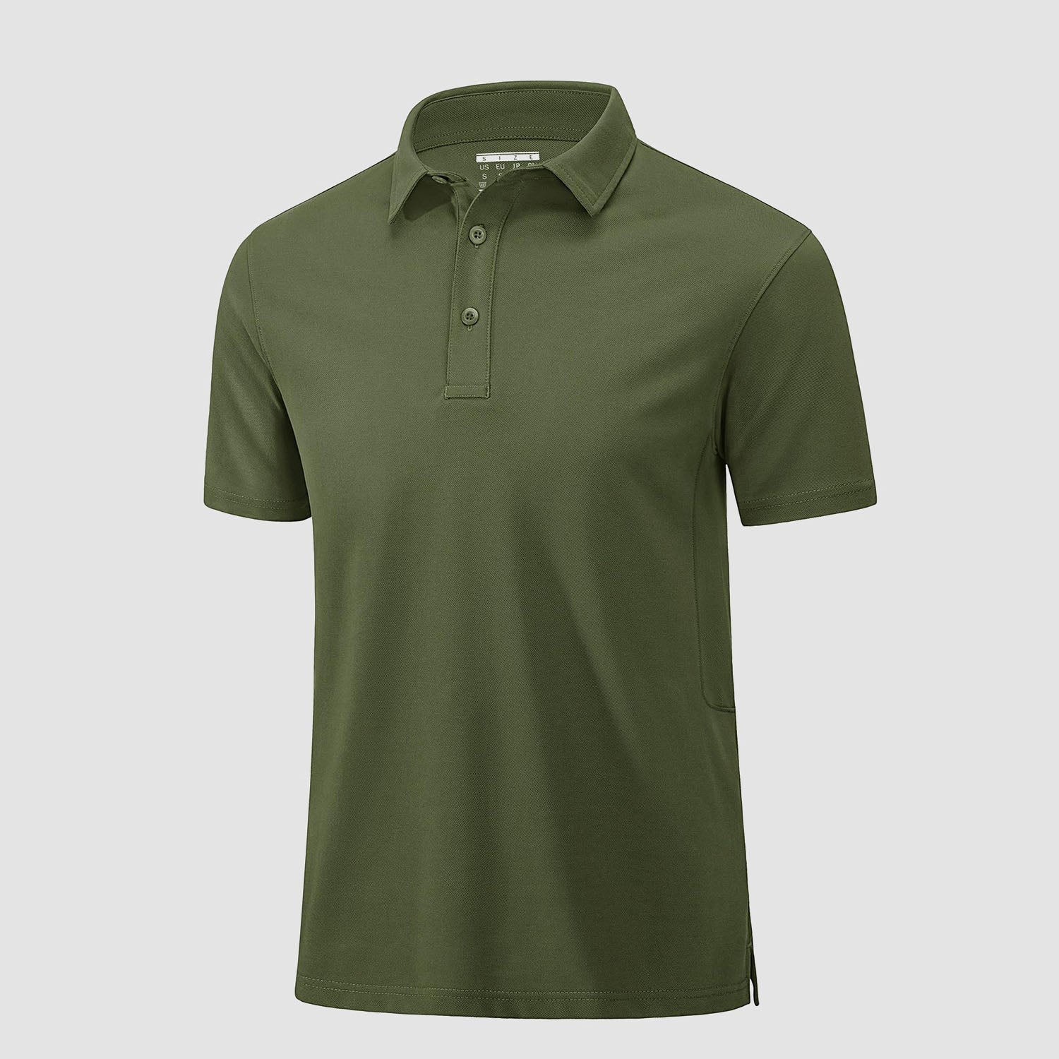 Men's golf polo shirt cotton pique short sleeve moisture-wicking stretch fabric casual active style