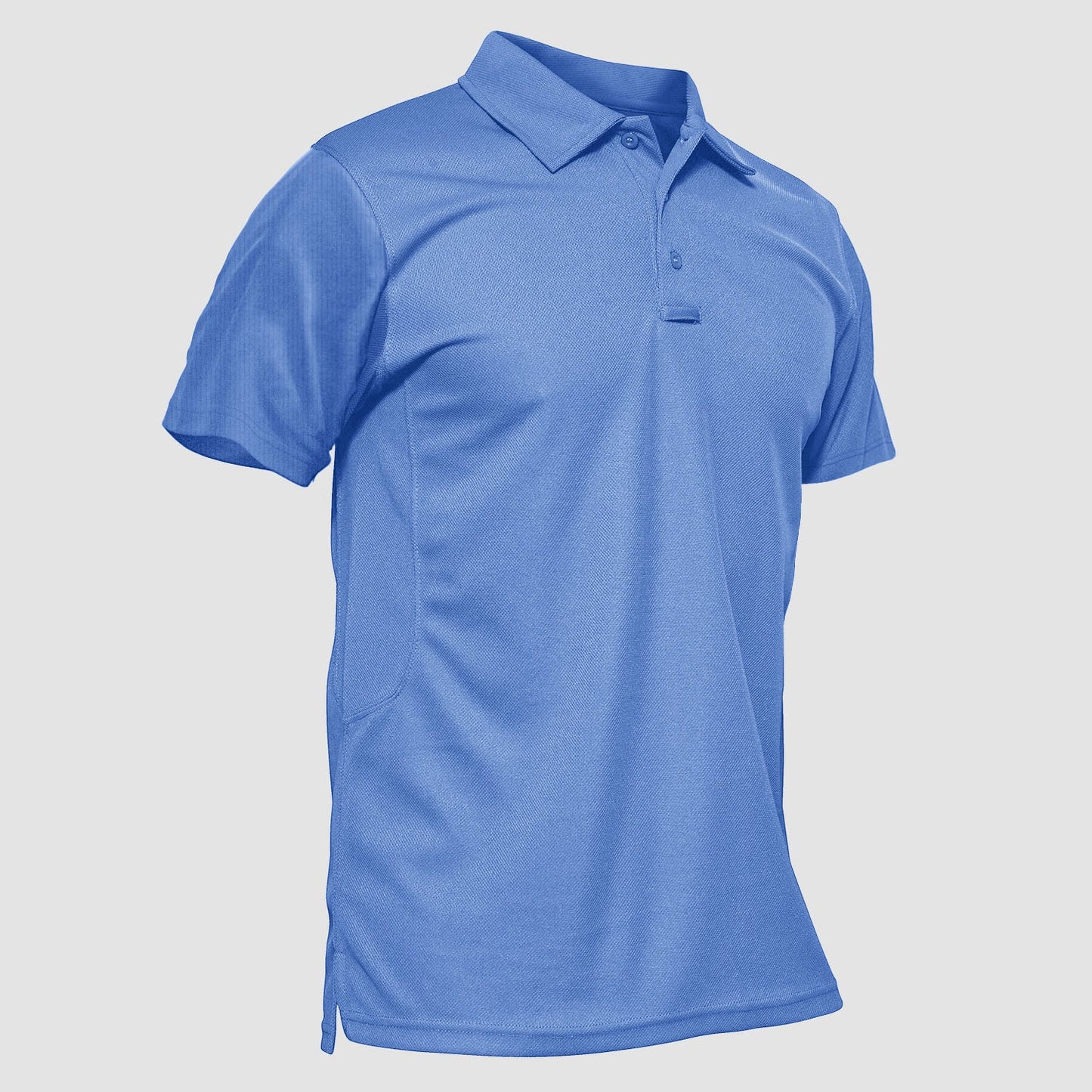 Men's navy blue classic golf polo shirt quick-dry moisture-wicking 3-button placket performance fit