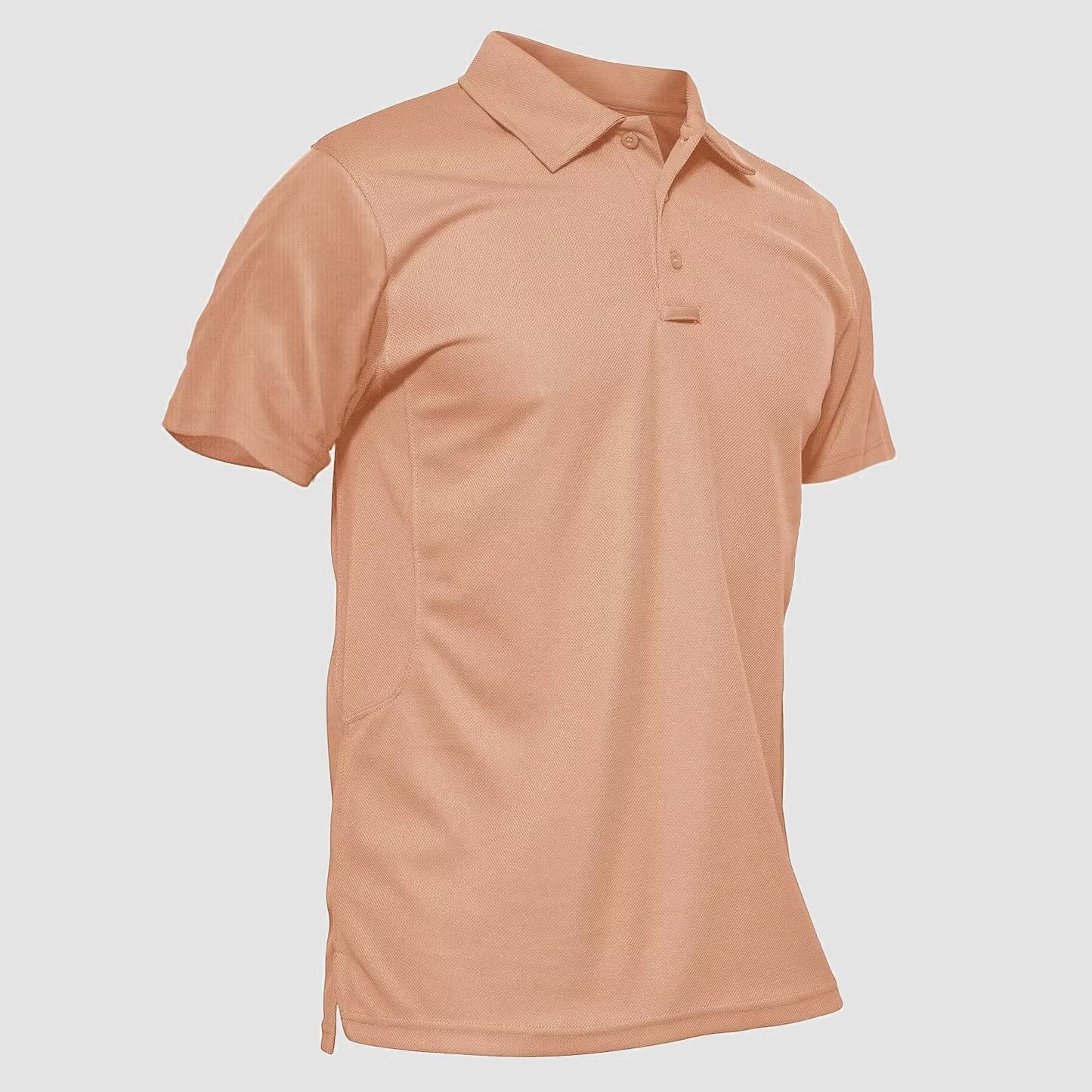 Men's navy blue classic golf polo shirt quick-dry moisture-wicking 3-button placket performance fit