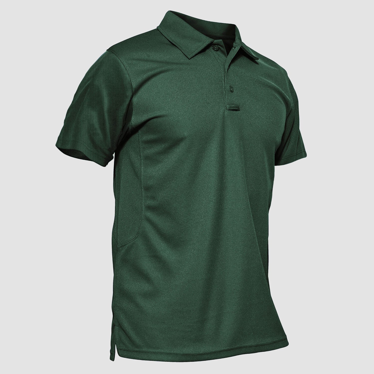 Men's navy blue classic golf polo shirt quick-dry moisture-wicking 3-button placket performance fit