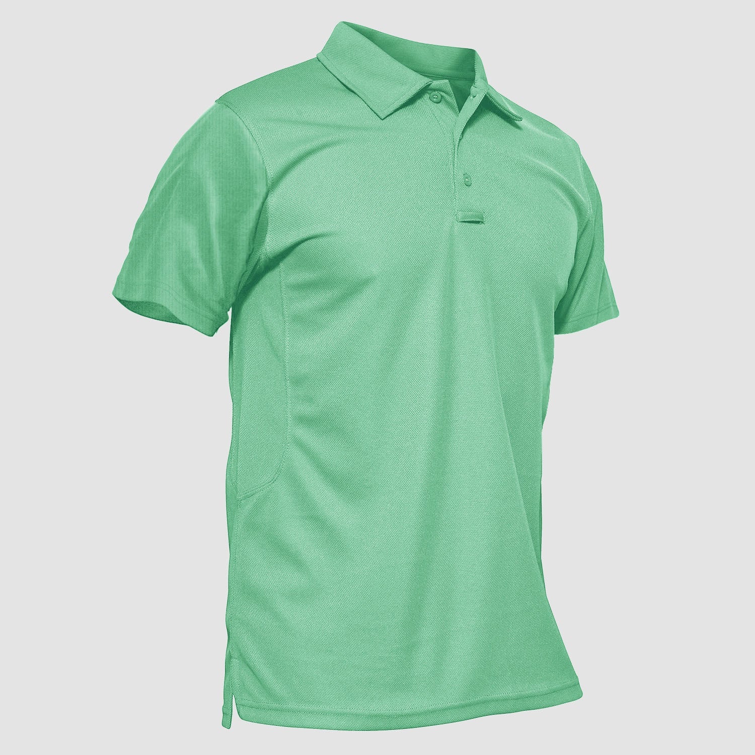 Men's quick-dry golf polo shirt classic fit 3-button placket moisture-wicking lightweight polyester