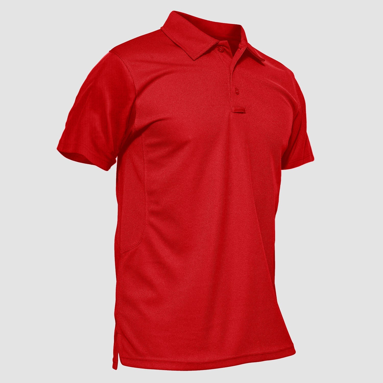 Men's navy blue classic golf polo shirt quick-dry moisture-wicking 3-button placket performance fit