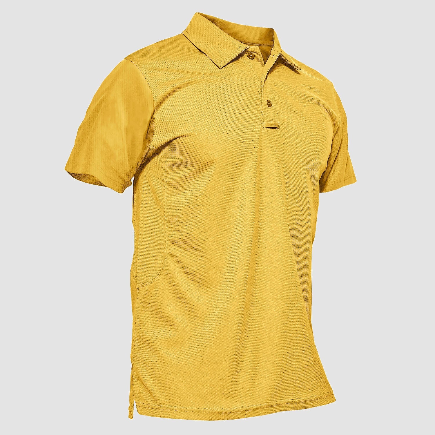 Men's navy blue classic golf polo shirt quick-dry breathable 3-button placket performance fit