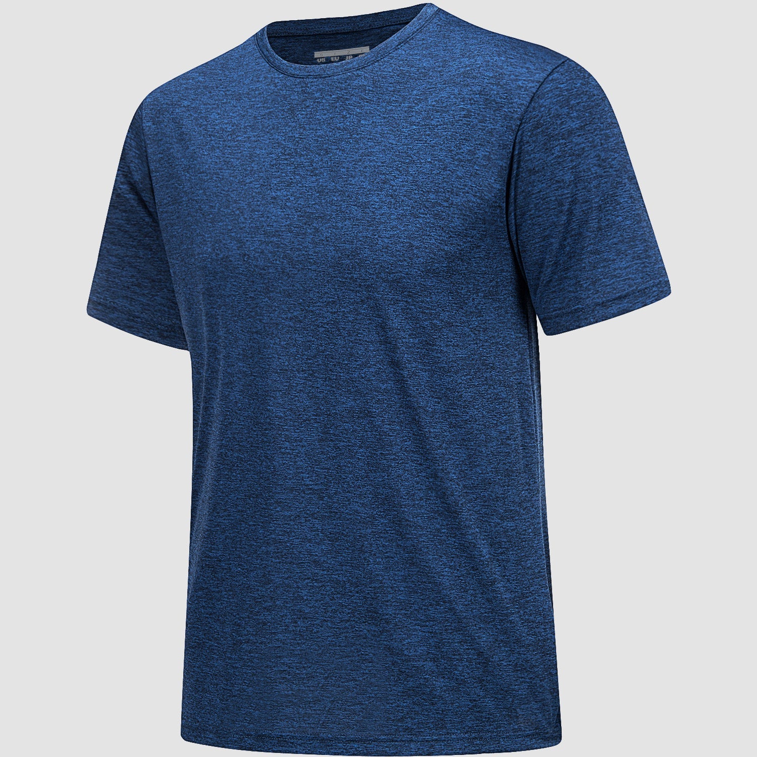 Men's white athletic polyester T-shirt tag-free moisture-wicking quick dry gym training tee