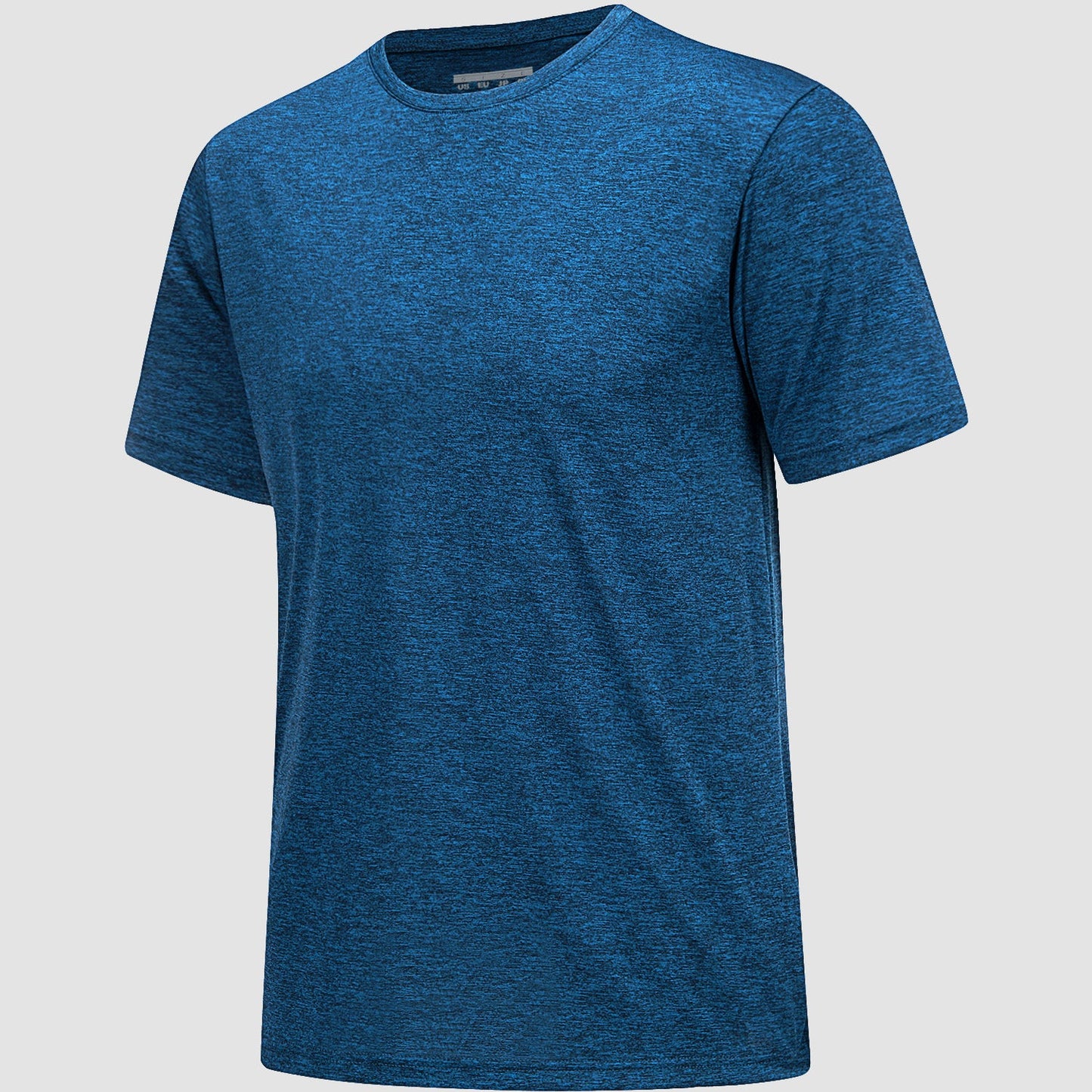 Men's white moisture-wicking athletic T-shirt, 100% polyester quick-dry tag-free gym fit