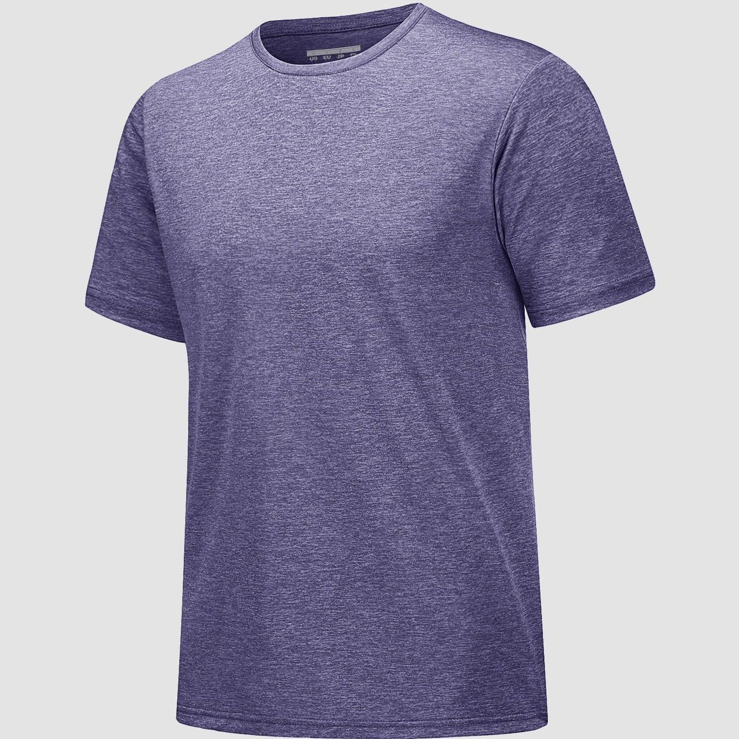 Men's white tag-free moisture-wicking athletic t-shirt, 100% polyester quick-dry crewneck