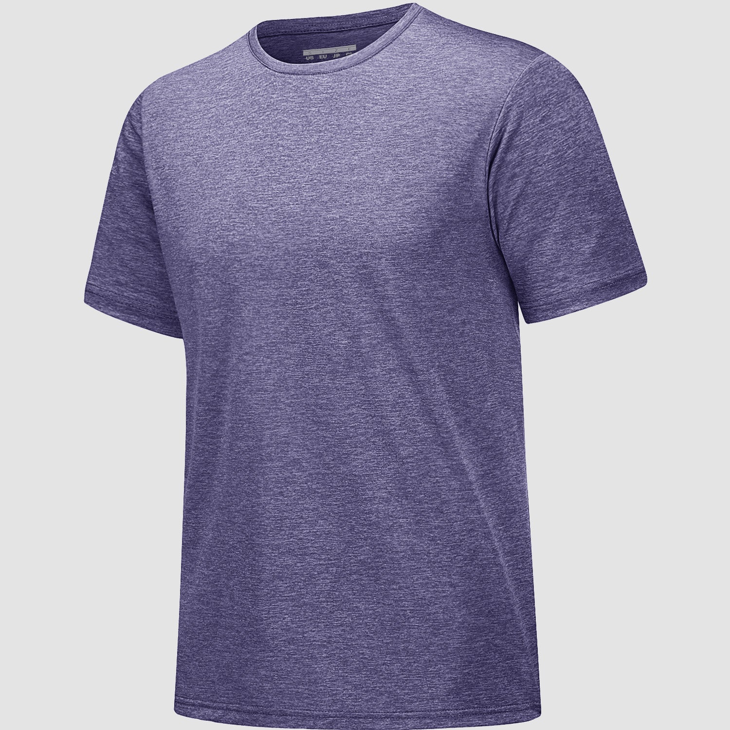Men's white tag-free moisture-wicking athletic t-shirt, 100% polyester quick-dry crewneck