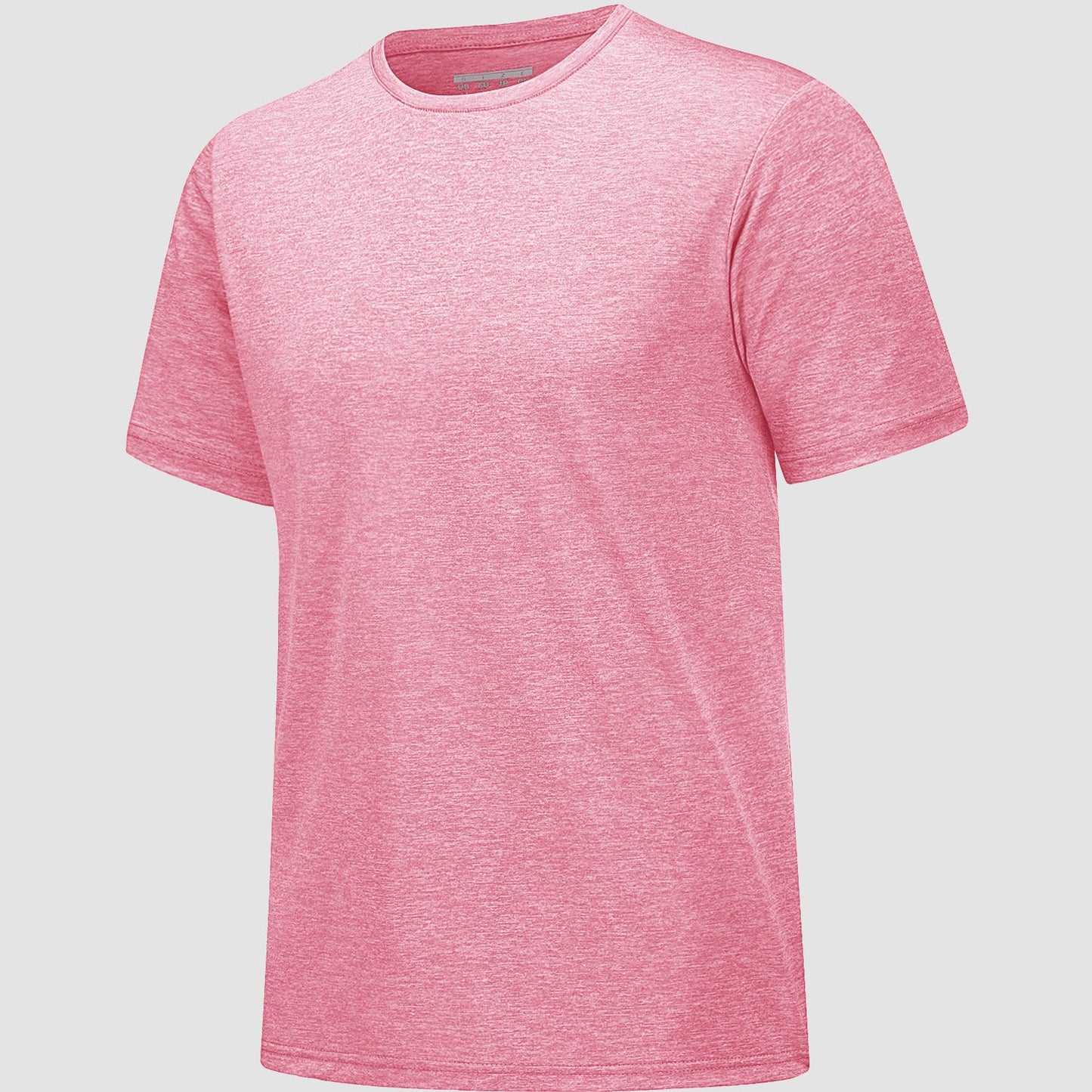 Men's white moisture-wicking athletic T-shirt, lightweight 100% polyester quick-dry tag-free fit