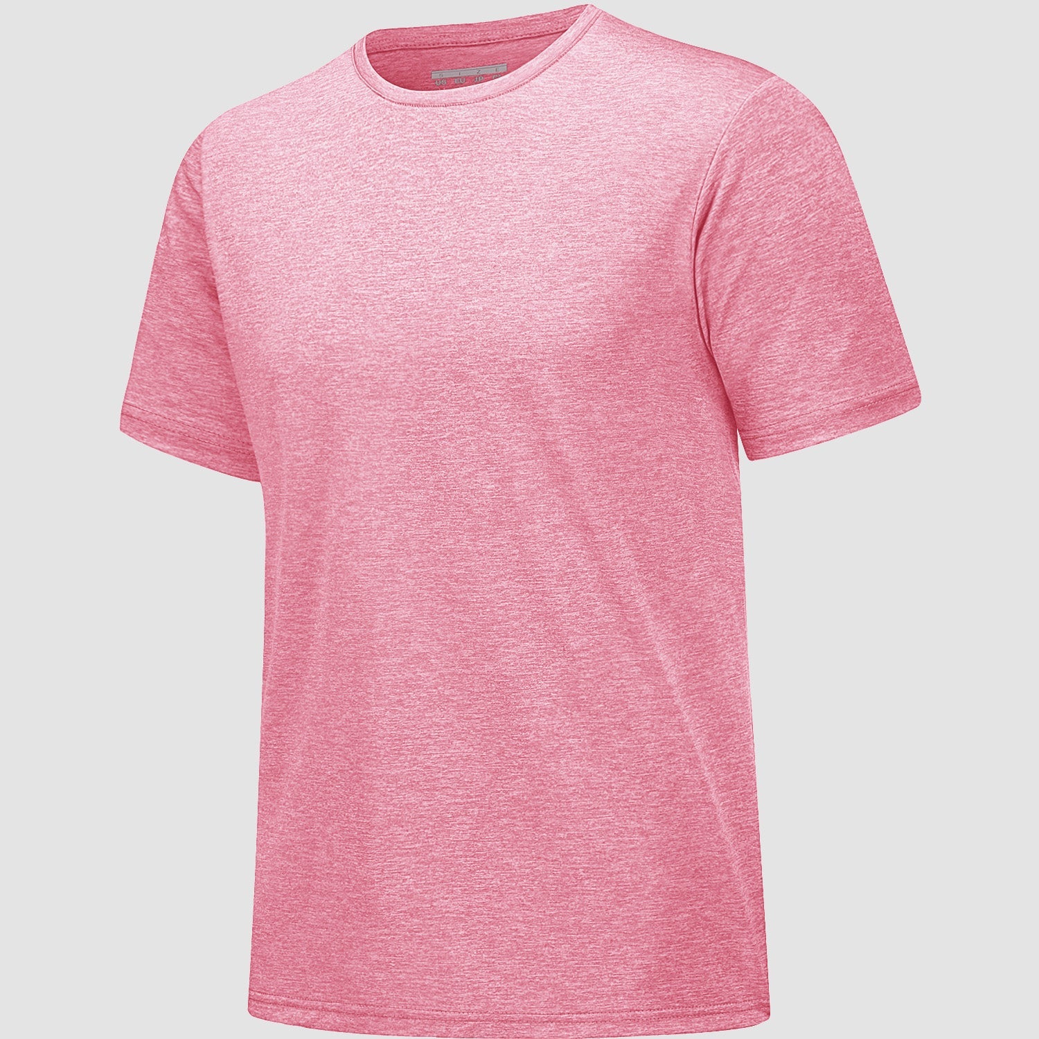 Men's white moisture-wicking athletic T-shirt, lightweight 100% polyester quick-dry tag-free fit