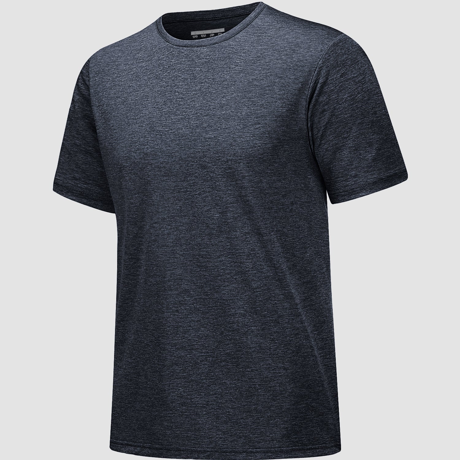 Men's white athletic polyester T-shirt moisture-wicking quick-dry tag-free performance fit