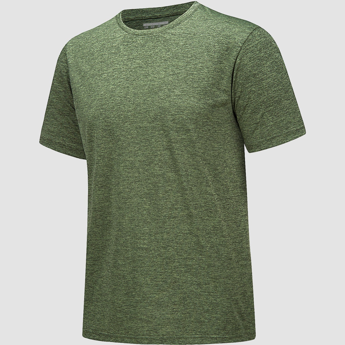 Men's white athletic polyester T-shirt moisture-wicking quick-dry tag-free slim fit workout top