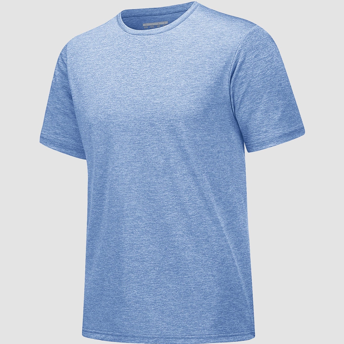 Men's white athletic polyester T-shirt moisture-wicking quick-dry tag-free gym workout tee