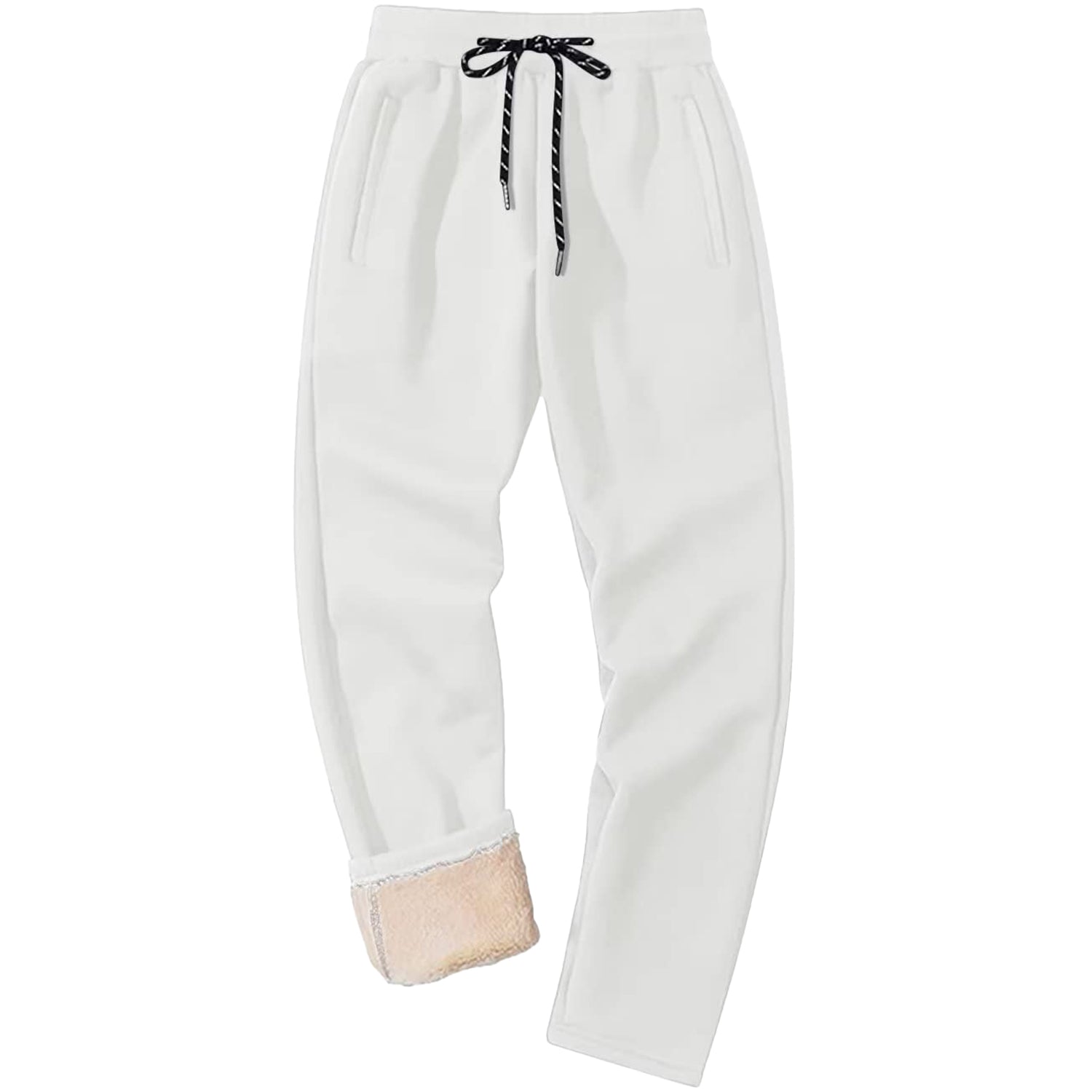 Men's gray fleece sweatpants with Sherpa lining, tapered fit and elastic waistband for winter warmth