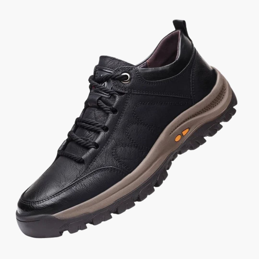 Men's lace-up shoes padded collar textured outsole synthetic upper metal eyelets all-terrain comfort