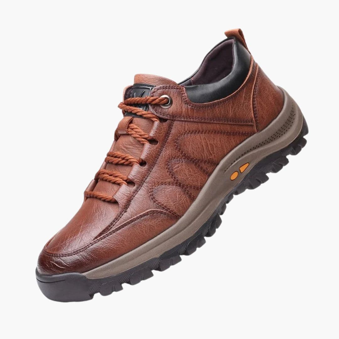 Men's lace-up shoes padded collar textured outsole synthetic upper all-terrain daily wear