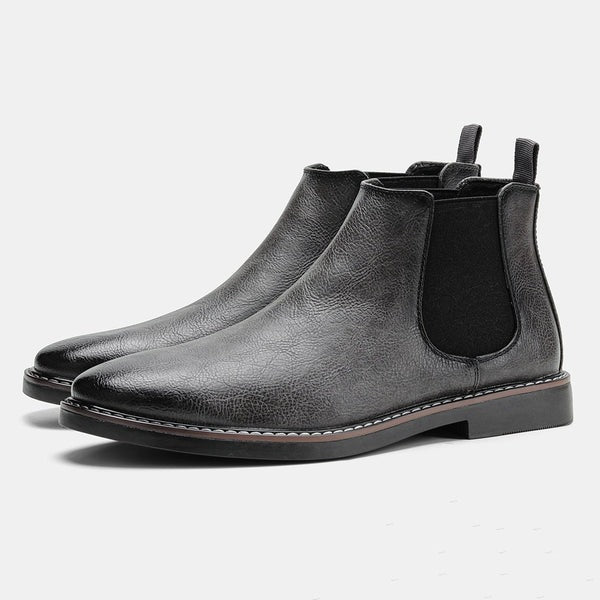 Men's brown leather Chelsea boots structured silhouette with elastic side panels for city professionals