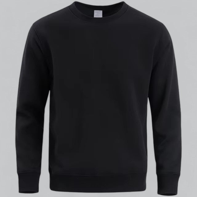 Men's long sleeve round neck sweater in classic fit, soft cozy fabric for easy layering everyday comfort