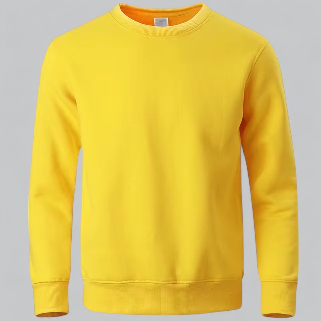 Men's long sleeve round neck sweater, classic soft fabric for everyday layering and comfortable warmth