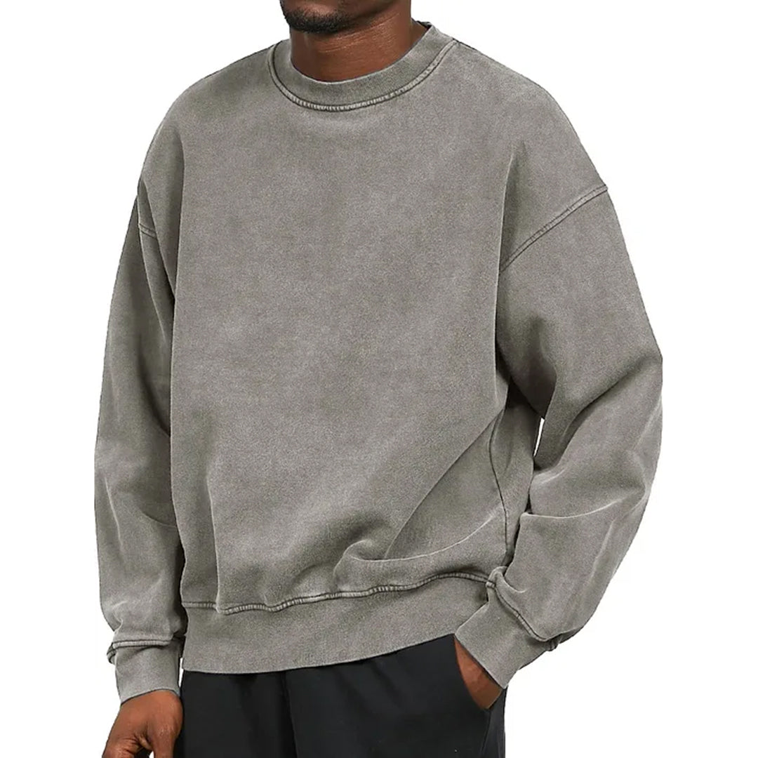 Men's relaxed fit dropped shoulder sweatshirt cotton blend casual everyday comfort pullover