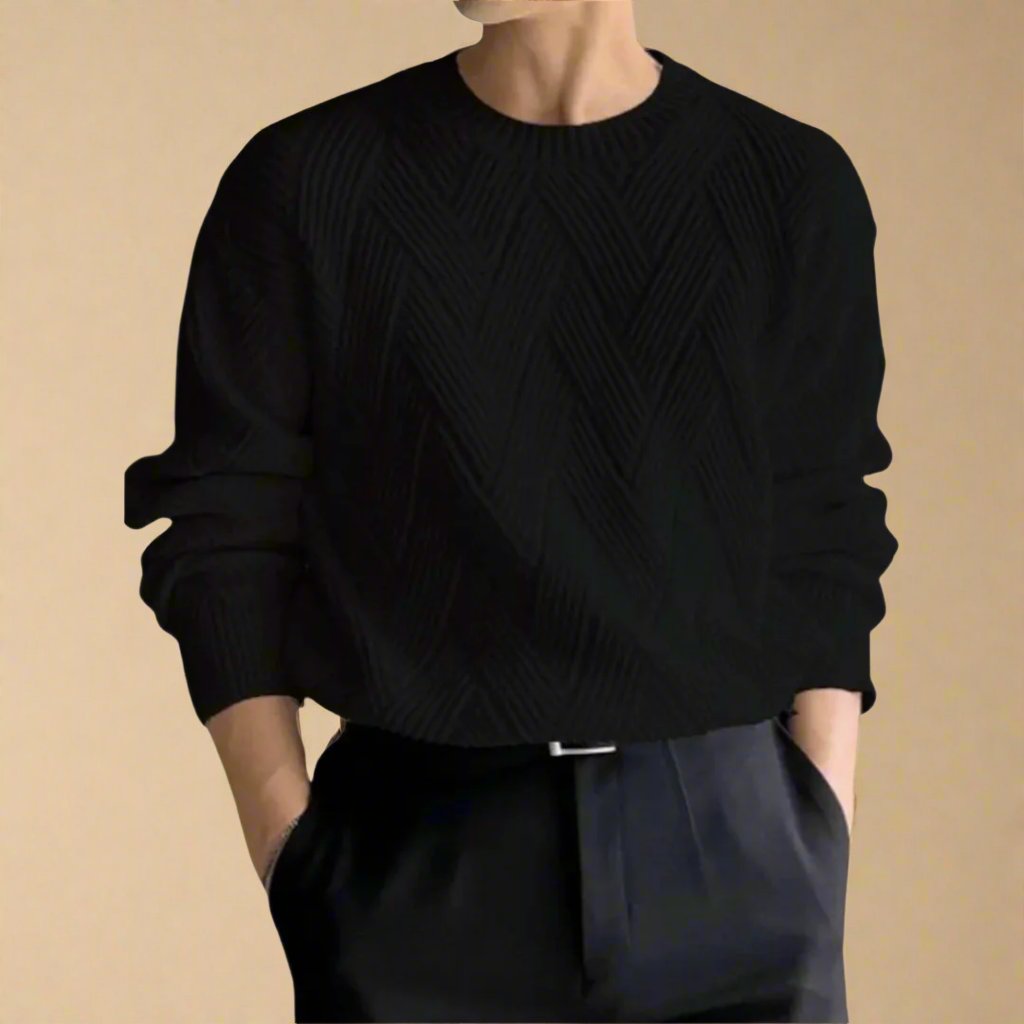 Men's cable knit sweater cozy elegant comfort classic textured wool pullover for versatile everyday wear