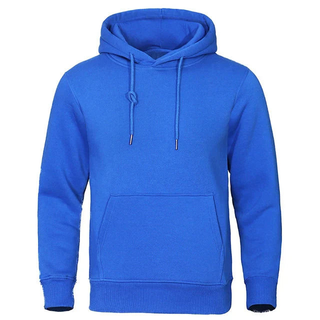 Men's classic gray drawstring hoodie with front kangaroo pocket and adjustable hood for everyday comfort