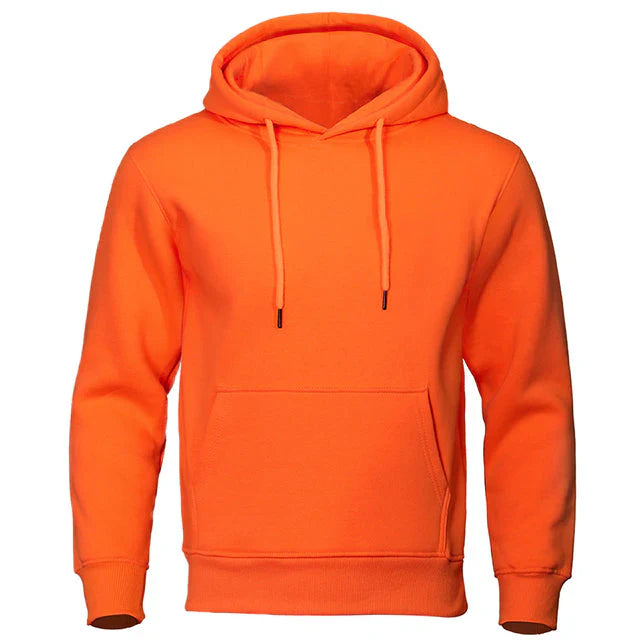 Men's classic gray drawstring hoodie with front kangaroo pocket, relaxed fit for everyday comfort