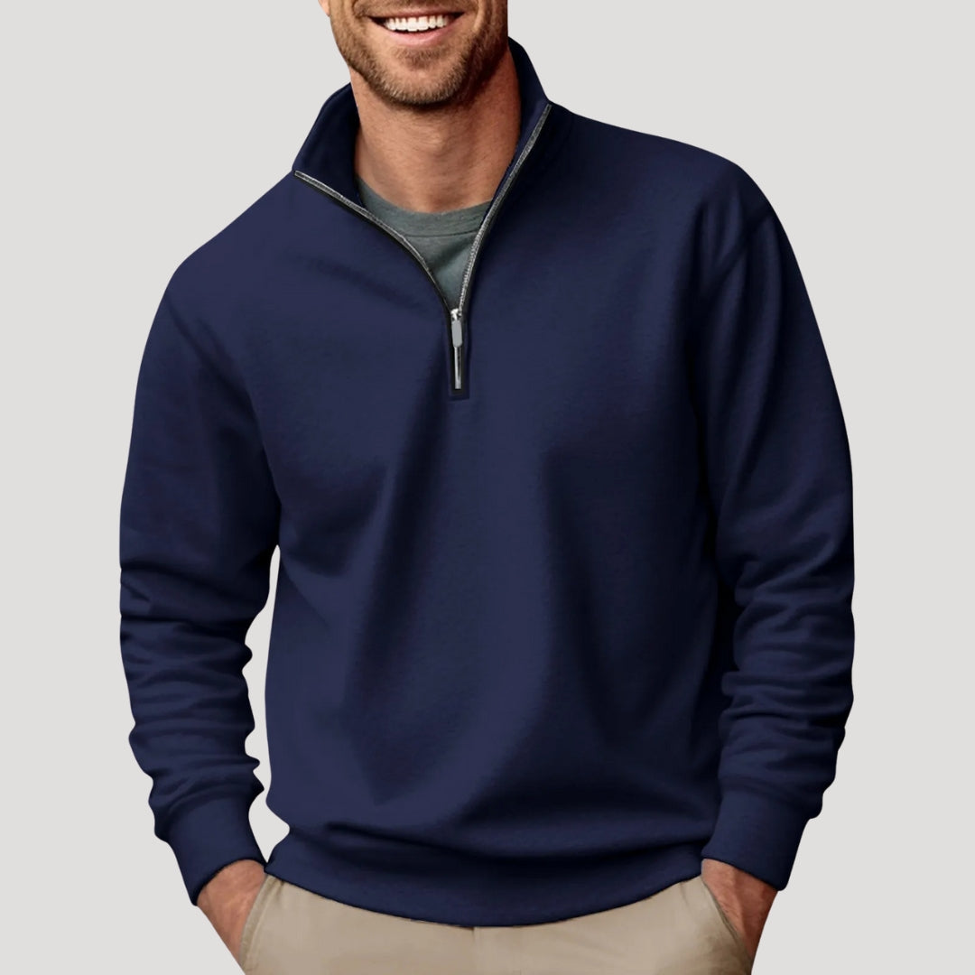Men's casual quarter zip sweatshirt relaxed fit versatile everyday layer for effortless comfort