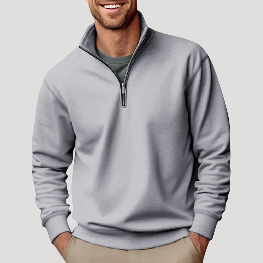 Men's casual quarter zip sweatshirt relaxed fit versatile layering piece for everyday comfort
