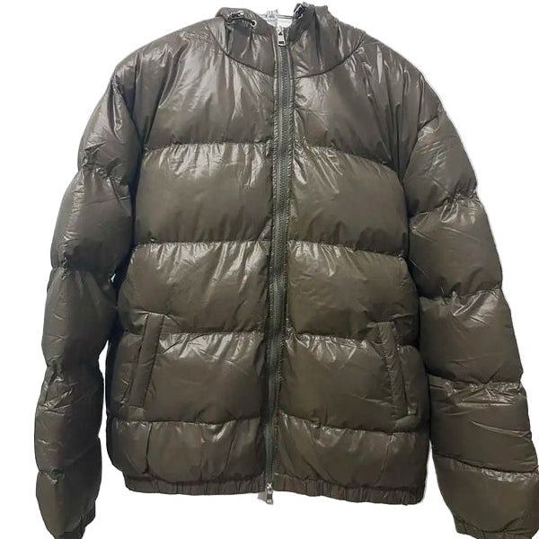 Men's lightweight quilted hooded down jacket modern fit solid color front zipper winter coat