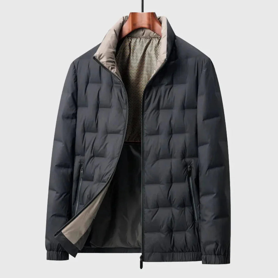 Men's ultra-light quilted down jacket featherweight insulation breathable lining slim outdoor wear