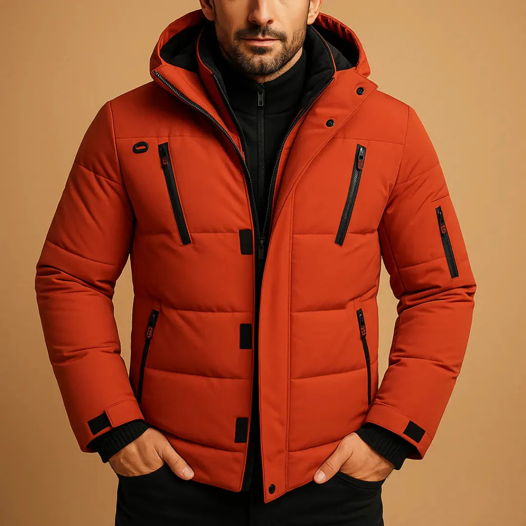 Men's waterproof winter jacket with soft insulated lining, weatherproof shell, all-season cold weather style