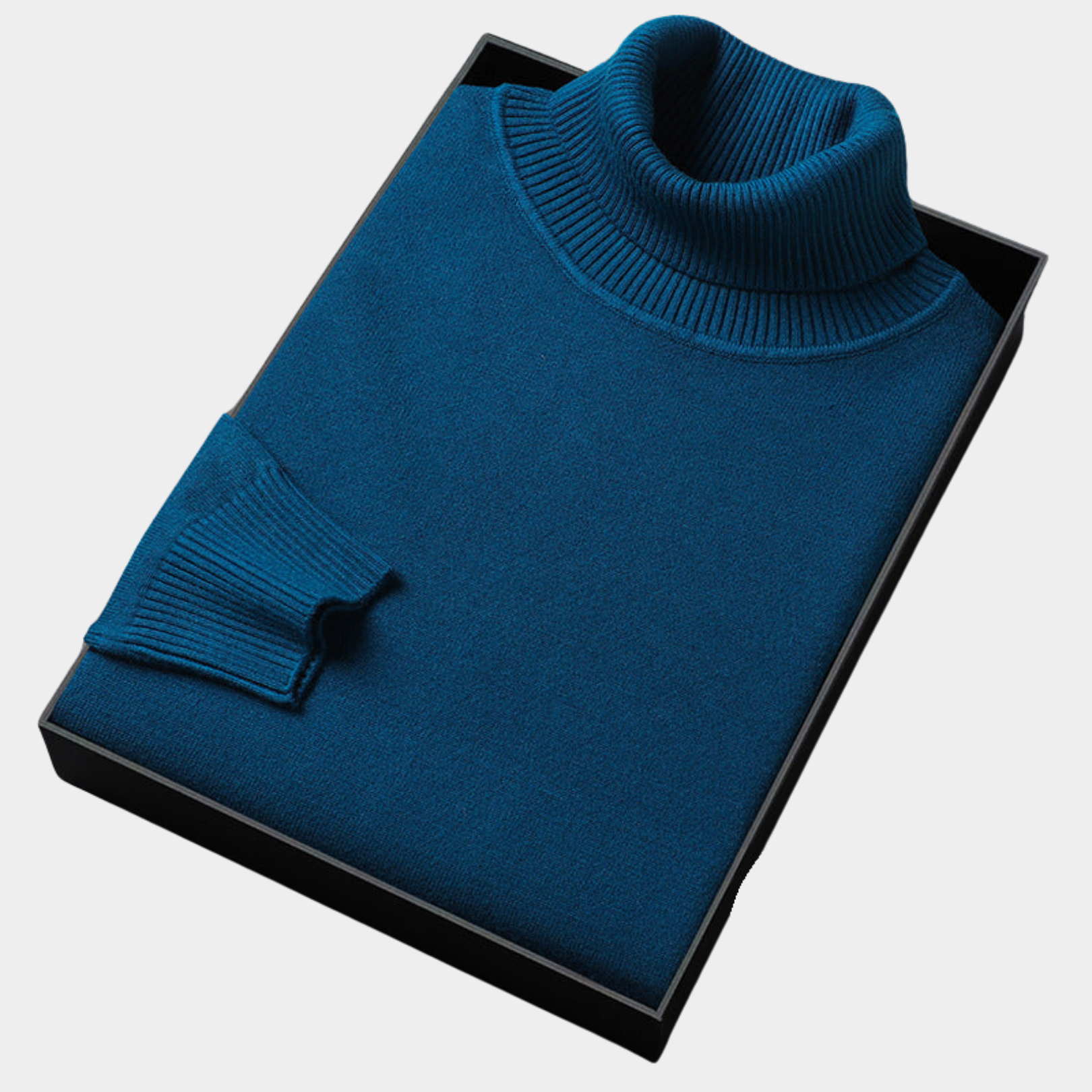 Men's slim fit vibrant turtleneck sweater with roll neck, bold color knitwear wardrobe essential