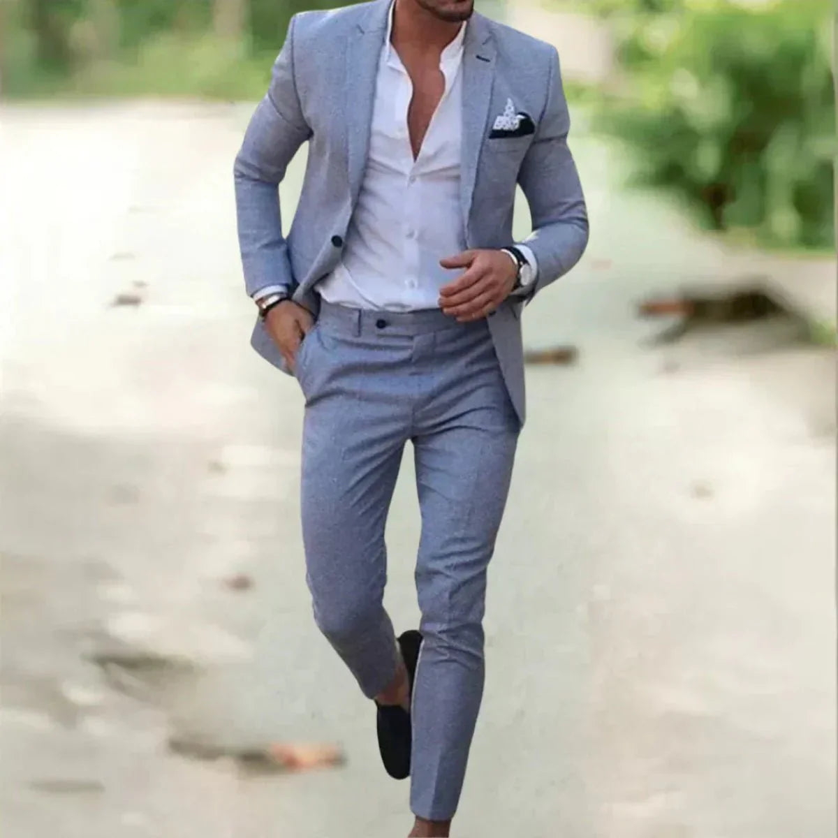Jack slim fit two-piece business suit set navy tailored cut modern gentleman sharp formal look