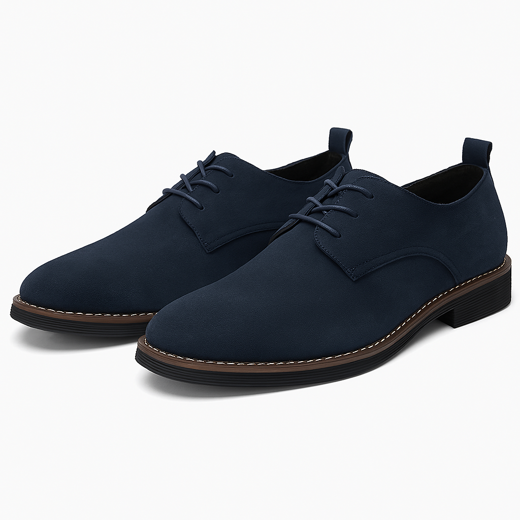 Men's black matte Derby shoes open lace round toe lightweight comfort sole smart casual office