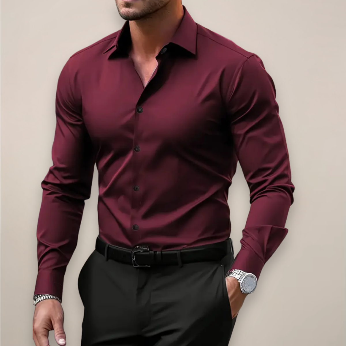 Charles slim fit lightweight men's shirt versatile office casual top with tailored silhouette