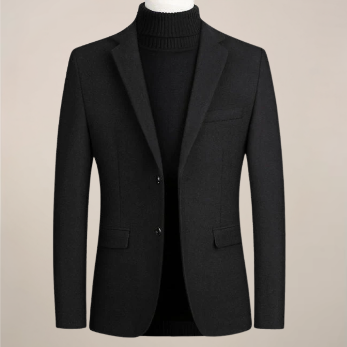 Men's navy tailored blazer smart casual fit with sharp lapels for office to evening wear