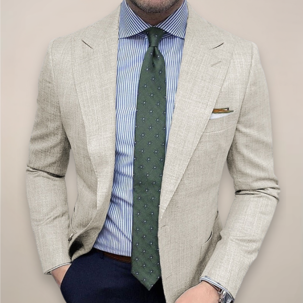 Men's spring textured tailored blazer jacket slim fit smart casual workwear refined silhouette