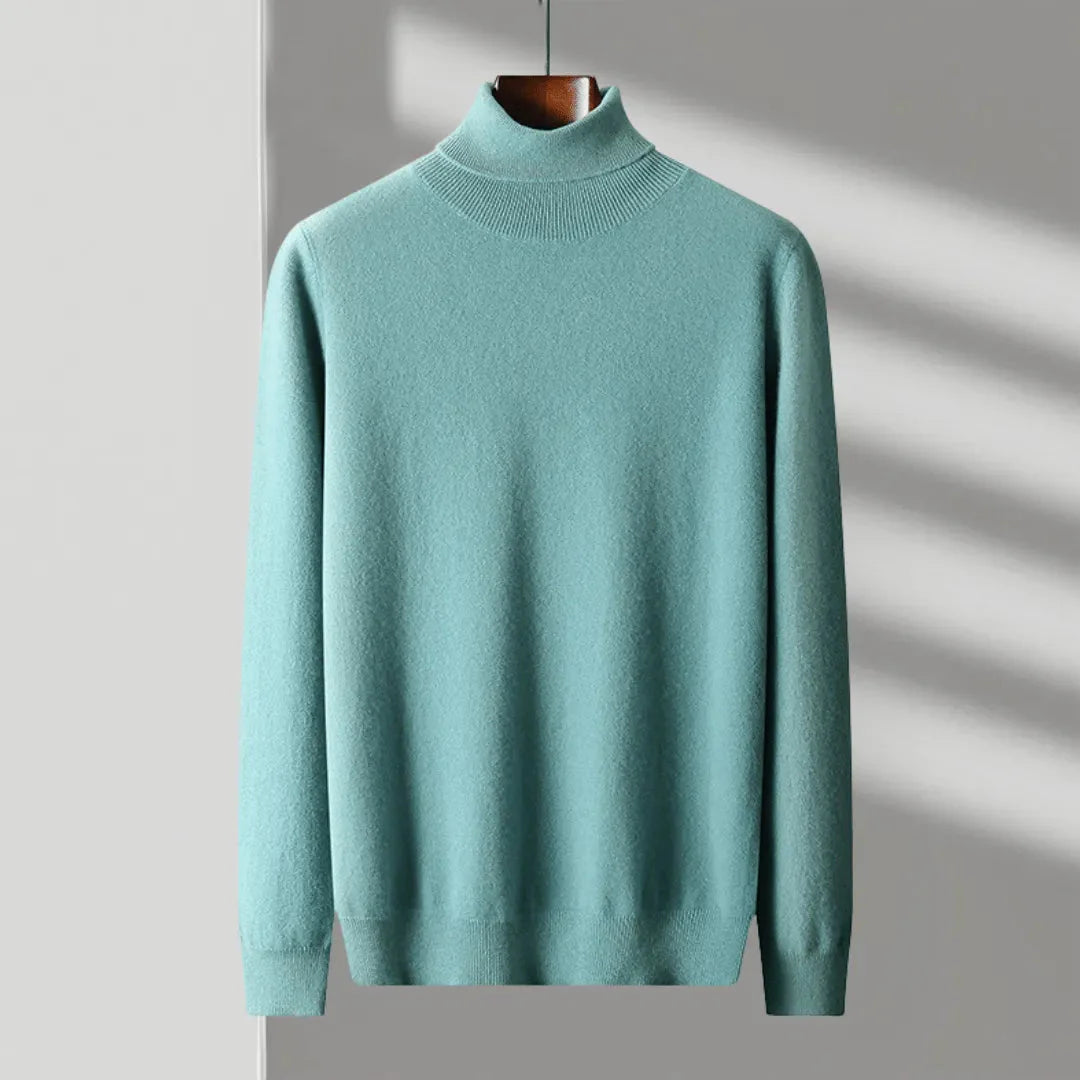 Mac merino wool turtleneck sweater lightweight breathable knit refined professional style