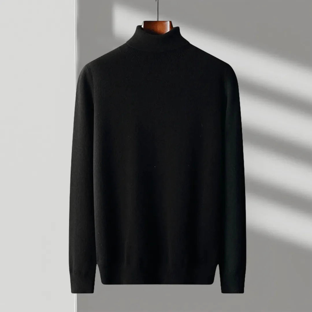 Mac merino wool turtleneck sweater lightweight breathable knit refined professional style
