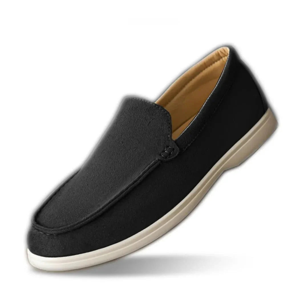 Milan tan suede slip-on loafers ultra-lightweight cushioned everyday comfort men's casual style