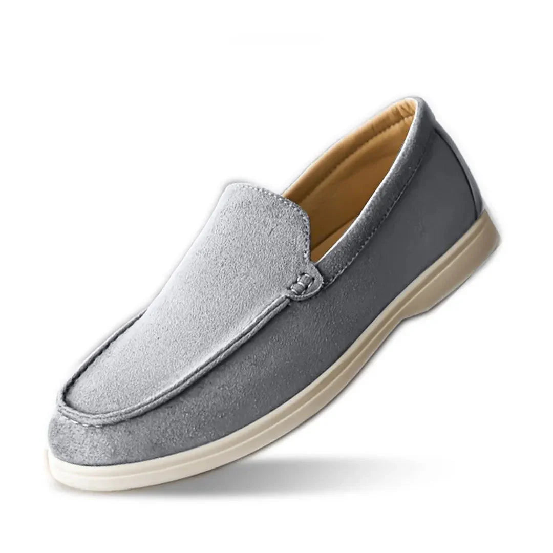 Milan ultra-lightweight tan suede slip-on loafers with cushioned sole for everyday casual comfort