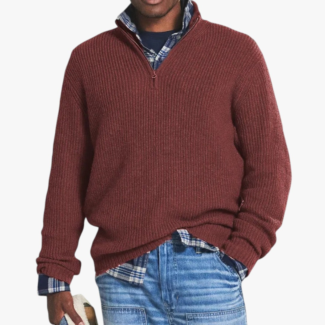 Men's Maddox camel cashmere sweater relaxed long-sleeve business casual premium softness knit