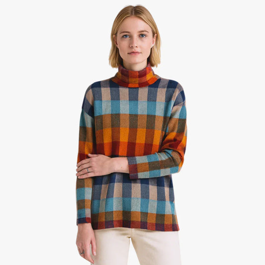 Mariana | Patchwork Turtleneck Pullover Sweater in Cashmere for Women - Urbann-Vibe